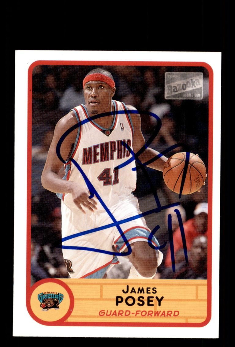 Signed Basketball Card Auto James Posey 2003-04 Bazooka #187 Memphis Grizzlies