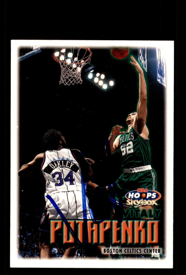 Signed Basketball Card Auto Vitaly Potapenko 1999-00 Hoops #91 Boston Celtics