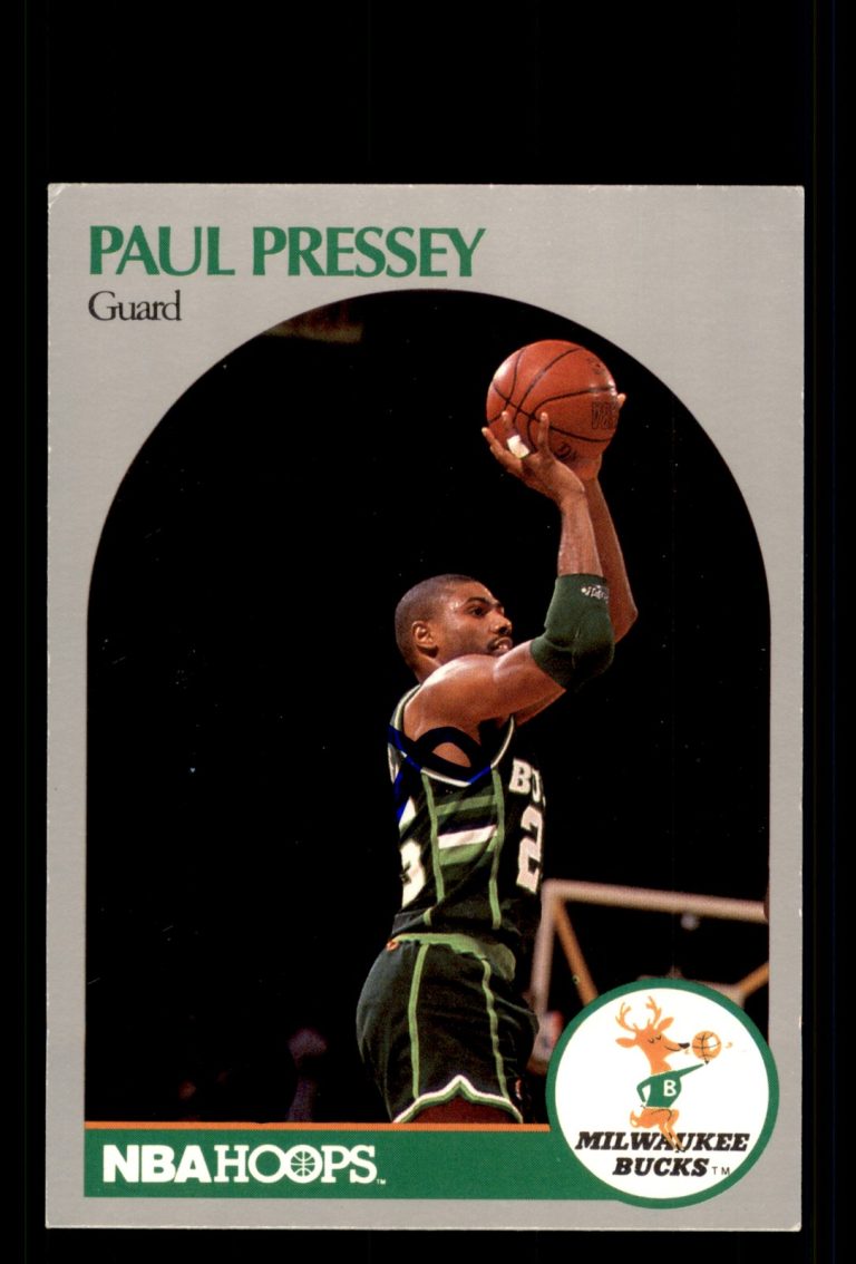 Signed Basketball Card Auto Paul Pressey 1990-91 Hoops #180 Milwaukee Bucks
