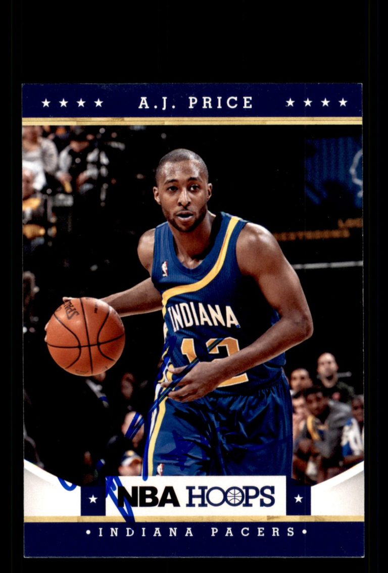 Signed Basketball Card Auto A.J. Price 2012-13 Hoops #99 Indiana Pacers