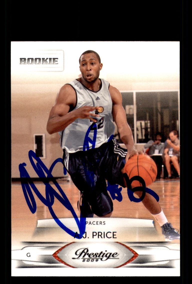 Signed Basketball Card Auto A.J. Price 2009-10 Panini Prestige #196 Pacers