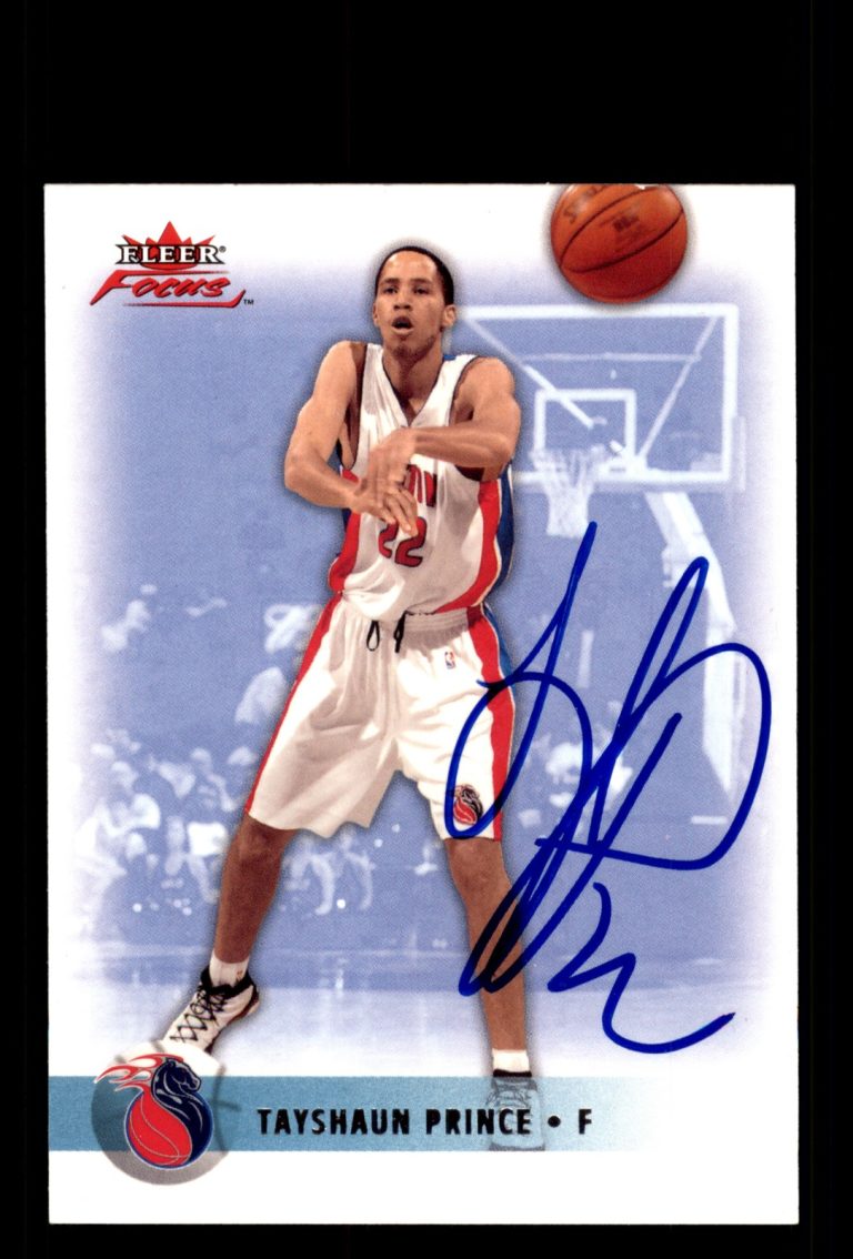 Signed Basketball Card Auto Tayshaun Prince 2003-04 Fleer Focus #95 Pistons