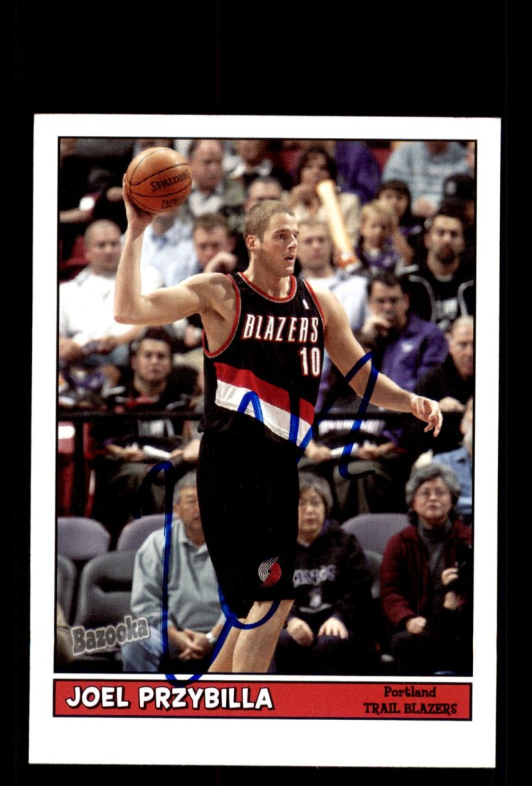 Signed Basketball Card Auto Joel Przybilla 2005-06 Bazooka #152 Trail Blazers
