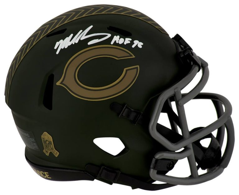 Mike Singletary Signed Bears 2025 SALUTE Riddell Mini Helmet w/HOF - (SS COA)