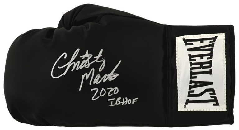 Christy Martin Signed Everlast Black Boxing Glove w/2020 IB HOF - (SCHWARTZ COA)