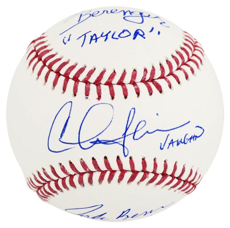 Charlie Sheen, Bernsen & Berenger Signed Rawlings MLB Baseball w/3-INS -(SS COA)