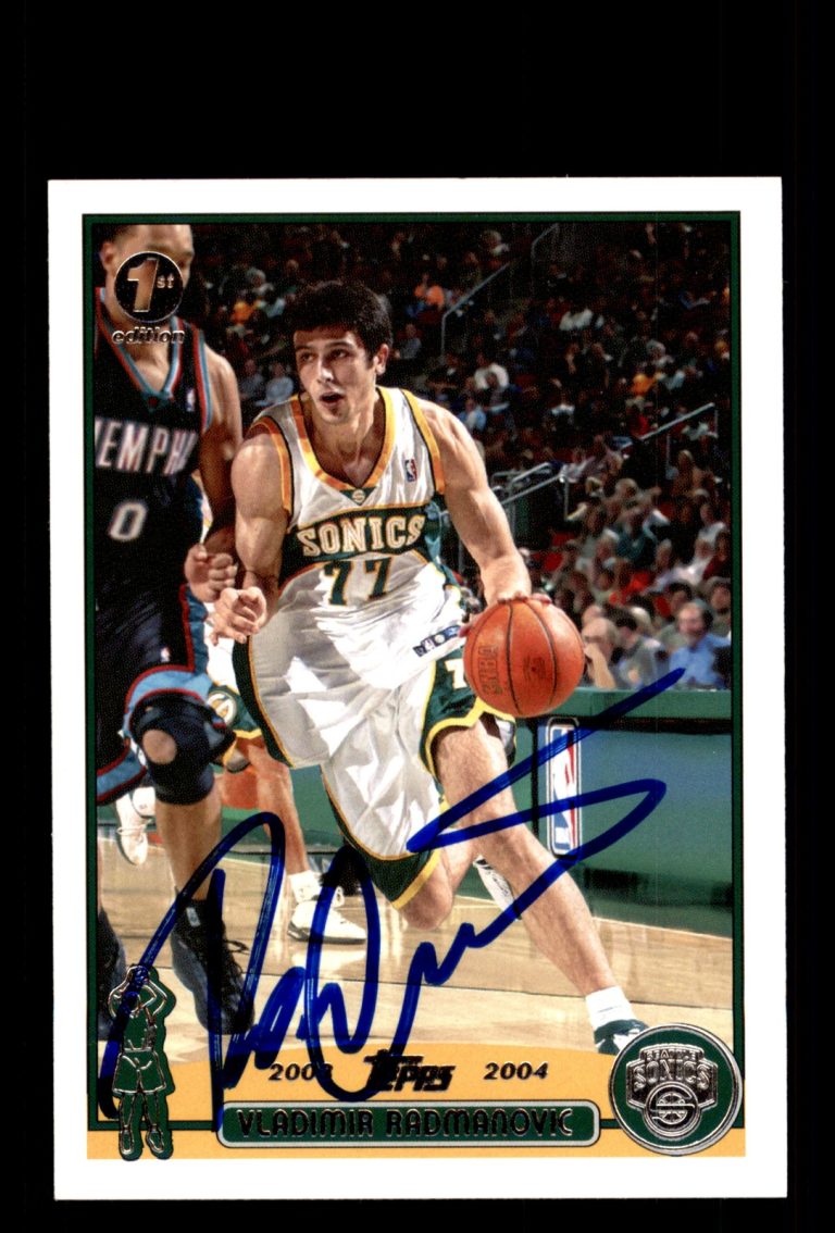 Signed Basketball Card Auto Vladimir Radmanovic 2003-04 Topps 1st Ed. #77