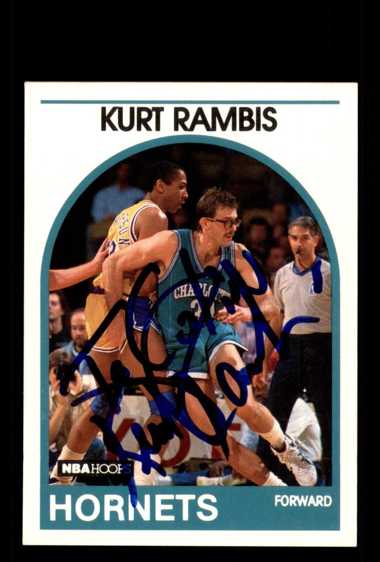 Signed Basketball Card Auto Kurt Rambis 1989-90 Hoops #246 Charlotte Hornets
