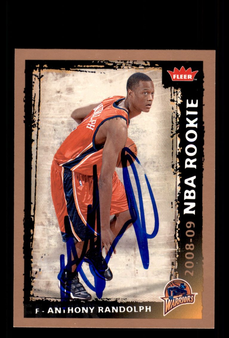 Signed Basketball Card Auto Anthony Randolph 2008-09 Fleer #214 Warriors