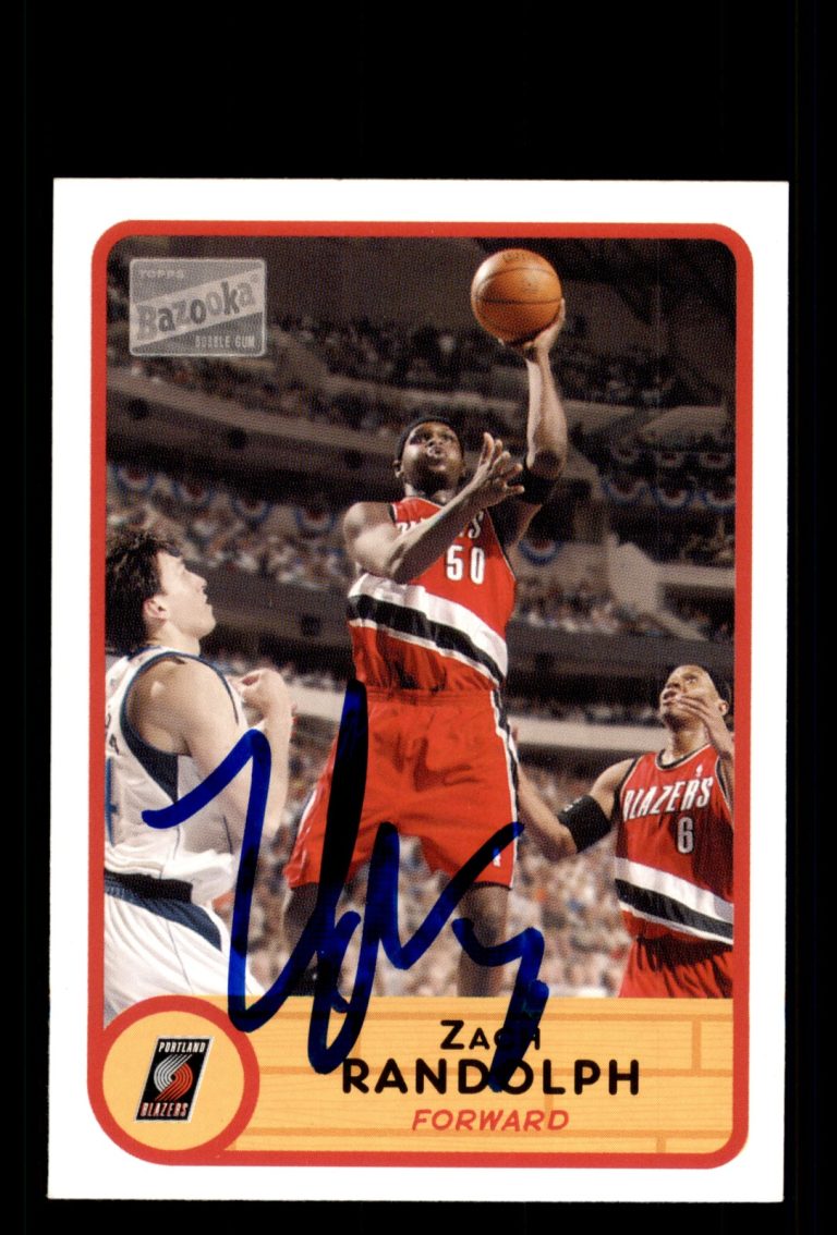 Signed Basketball Card Auto Zach Randolph 2003-04 Bazooka #101 Blazers