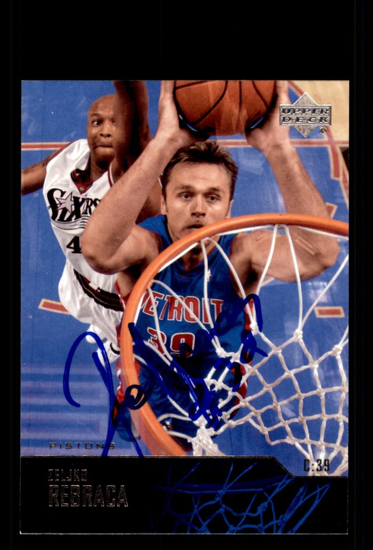 Signed Basketball Card Auto Zeljko Rebraca 2003-04 Upper Deck #71 Pistons