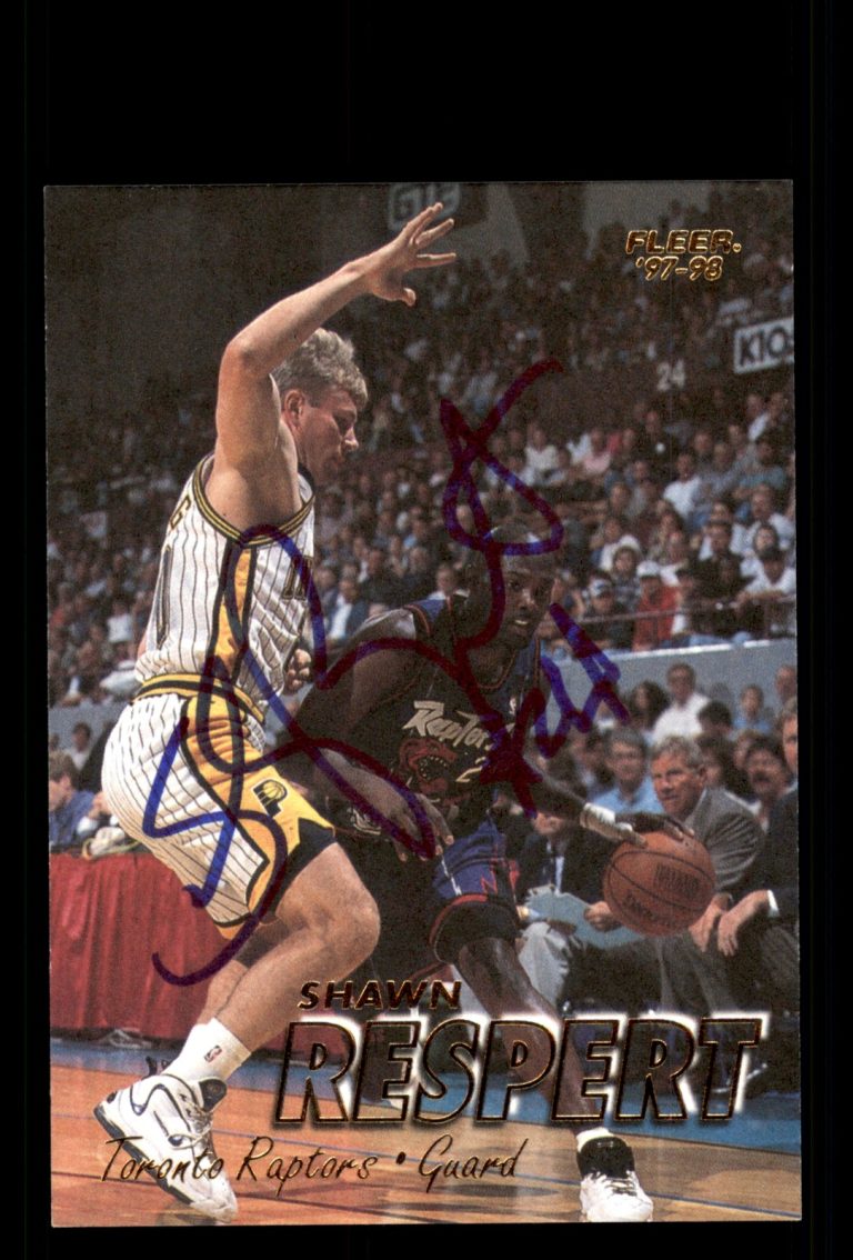 Signed Basketball Card Auto Shawn Respert 1997-98 Fleer #298 Toronto Raptors