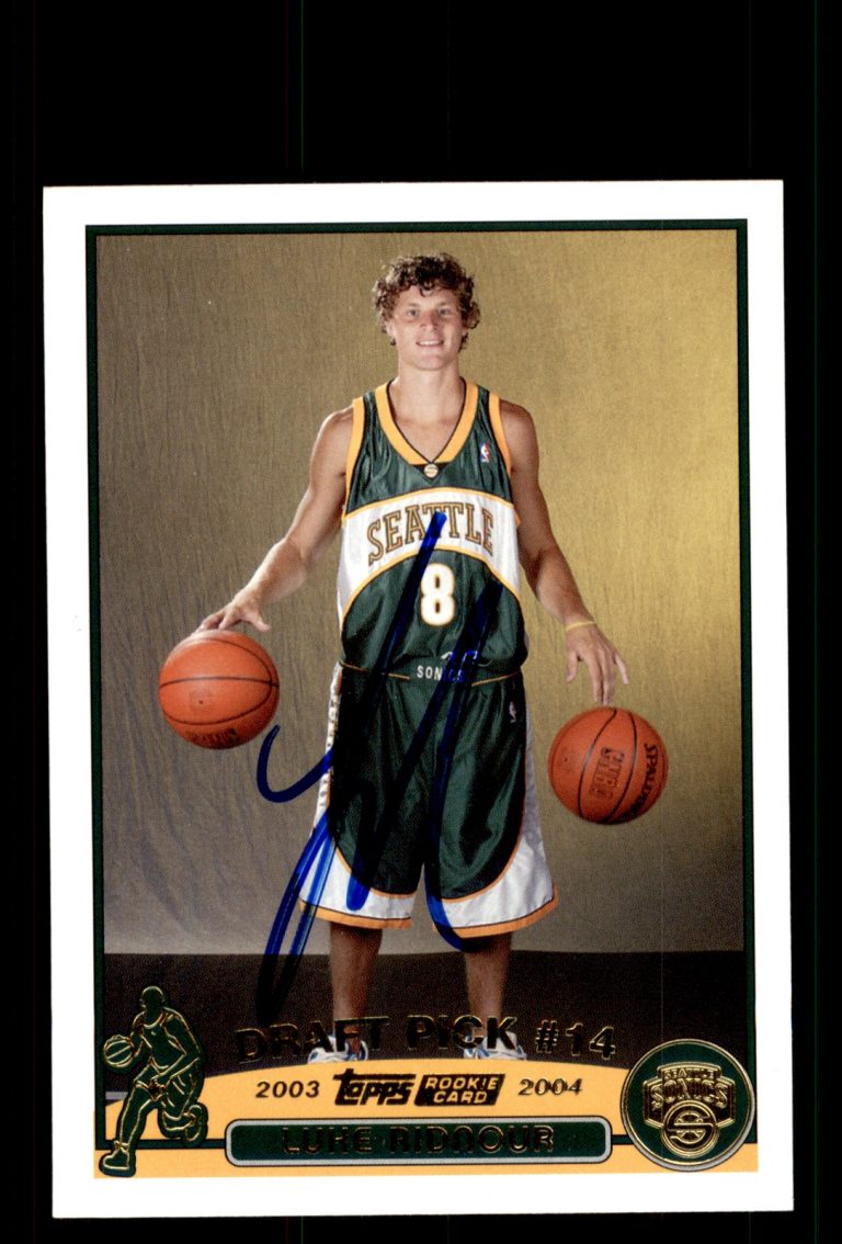 Signed Basketball Card Auto Luke Ridnour 2003-04 Topps #234 F. Set