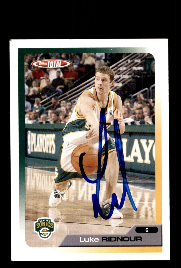 Signed Basketball Card Auto Luke Ridnour 2005-06 Topps Total #69 SuperSonics
