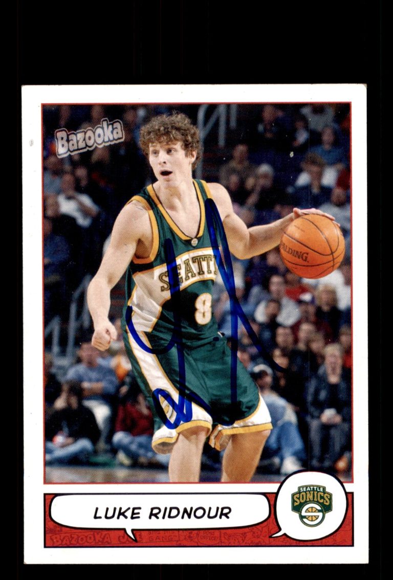 Signed Basketball Card Auto Luke Ridnour 2004-05 Bazooka #93 Seattle SuperSonics
