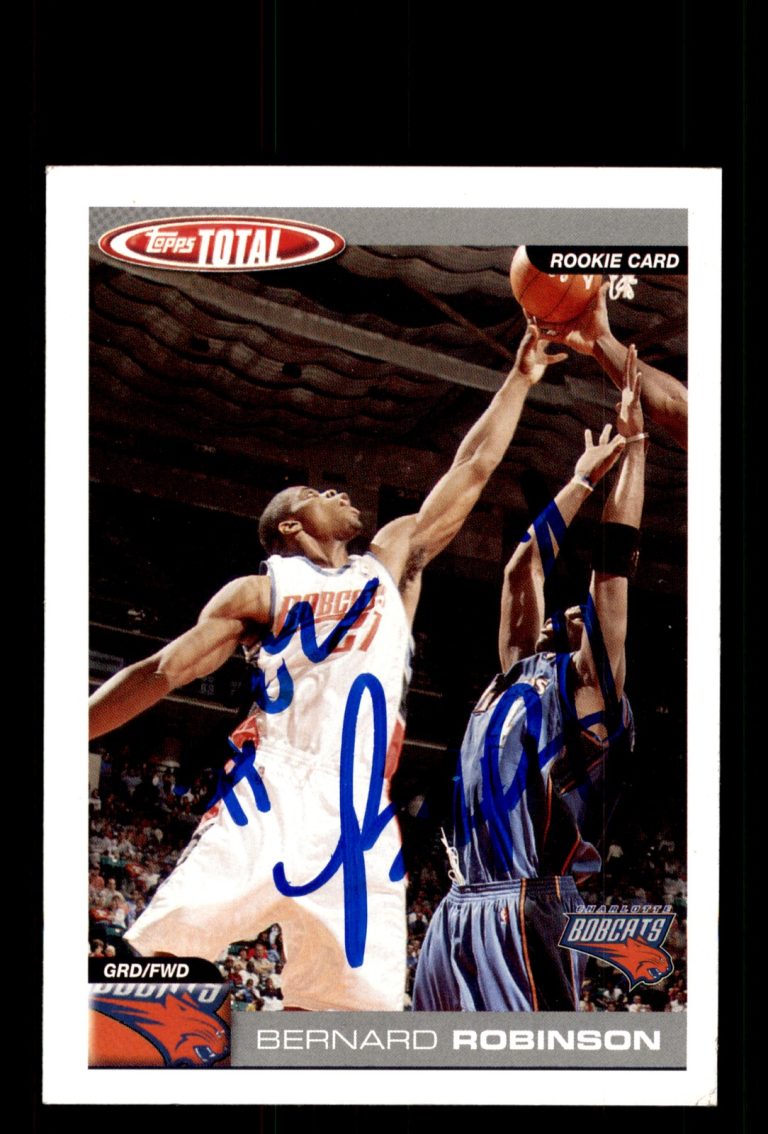 Signed Basketball Card Auto Bernard Robinson 2004-05 Topps Total #335 Bobcats