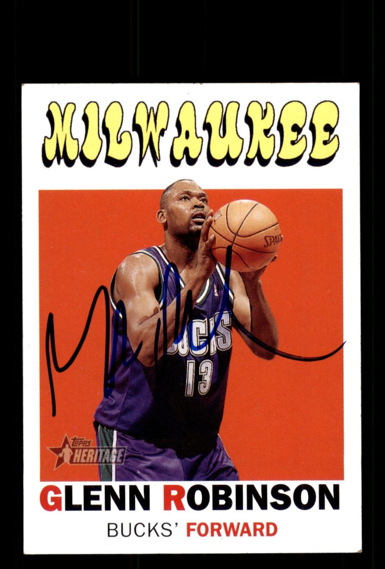 Signed Basketball Card Auto Glenn Robinson 2000-01 Topps Heritage #229 Bucks