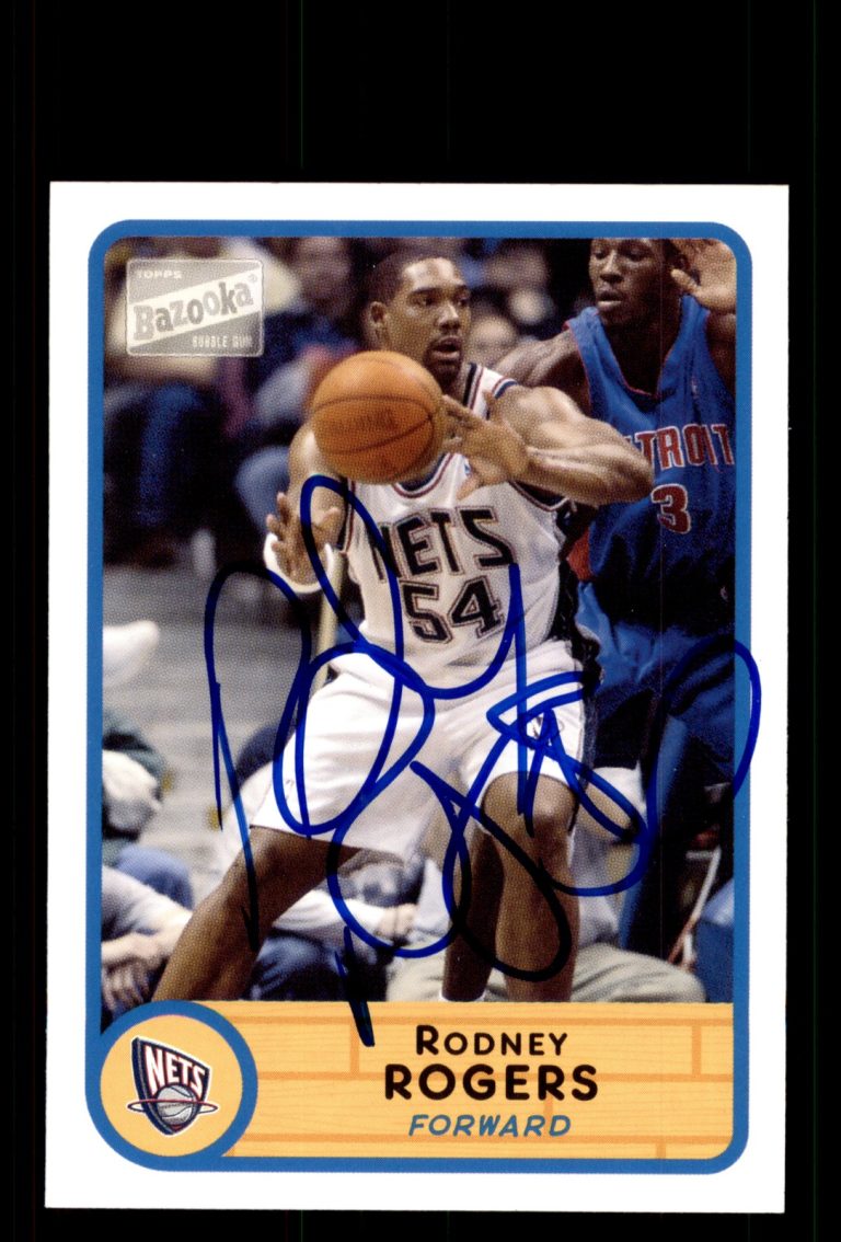 Signed Basketball Card Auto Rodney Rogers 2003-04 Bazooka #94 New Jersey Nets