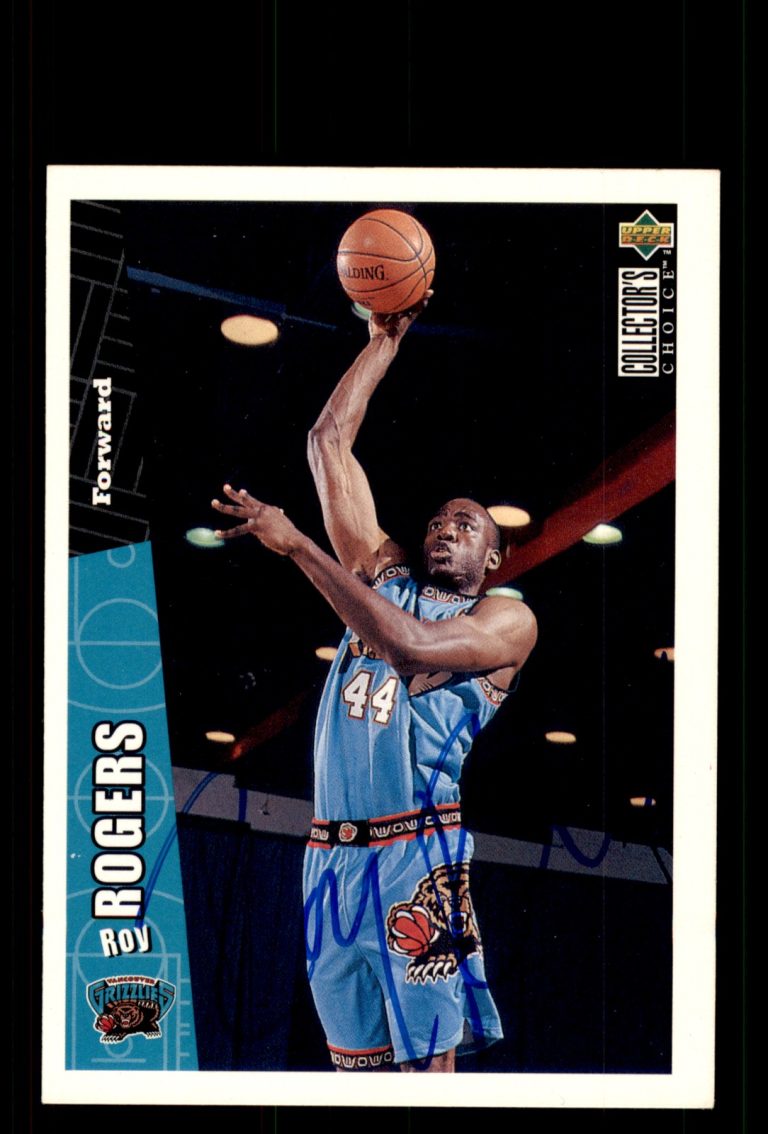 Signed Basketball Card Auto Roy Rogers 1996-97 Collector's Choice #351 Grizzlies