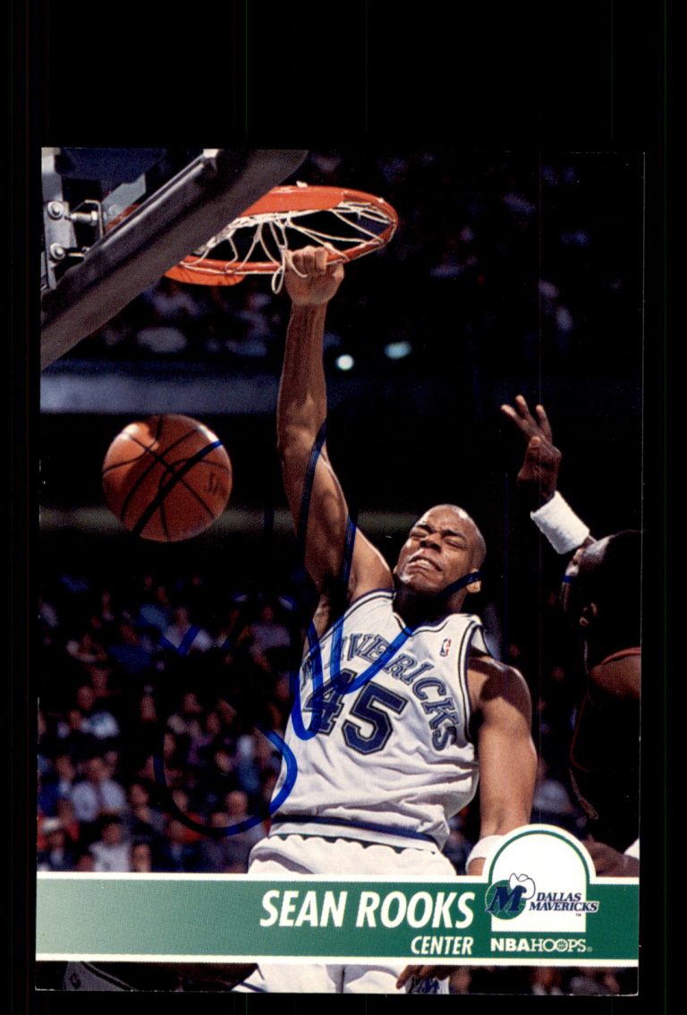 Signed Basketball Card Auto Sean Rooks 1994-95 Hoops #47 Dallas Mavericks