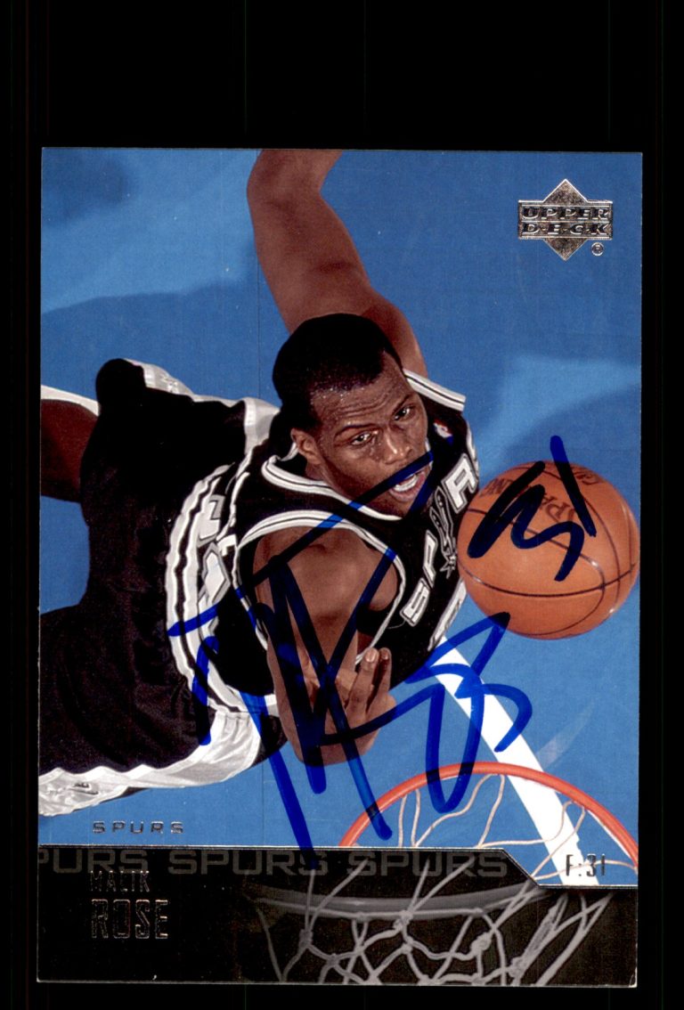 Signed Basketball Card Auto Malik Rose 2003-04 Upper Deck #250 San Antonio Spurs