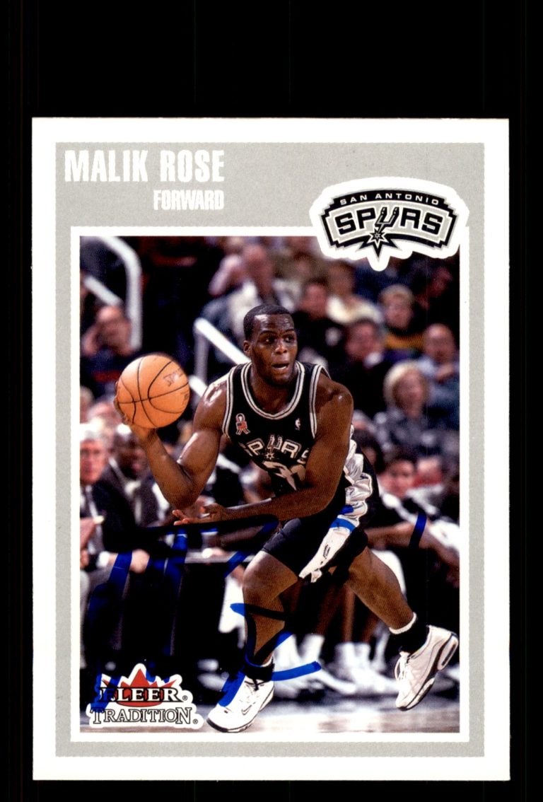 Signed Basketball Card Auto Malik Rose 2002-03 Fleer Tradition #141 Spurs
