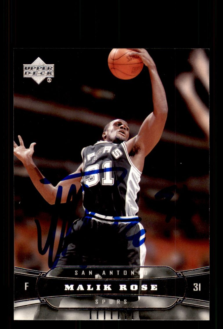 Signed Basketball Card Auto Malik Rose 2004-05 Upper Deck #173 San Antonio Spurs