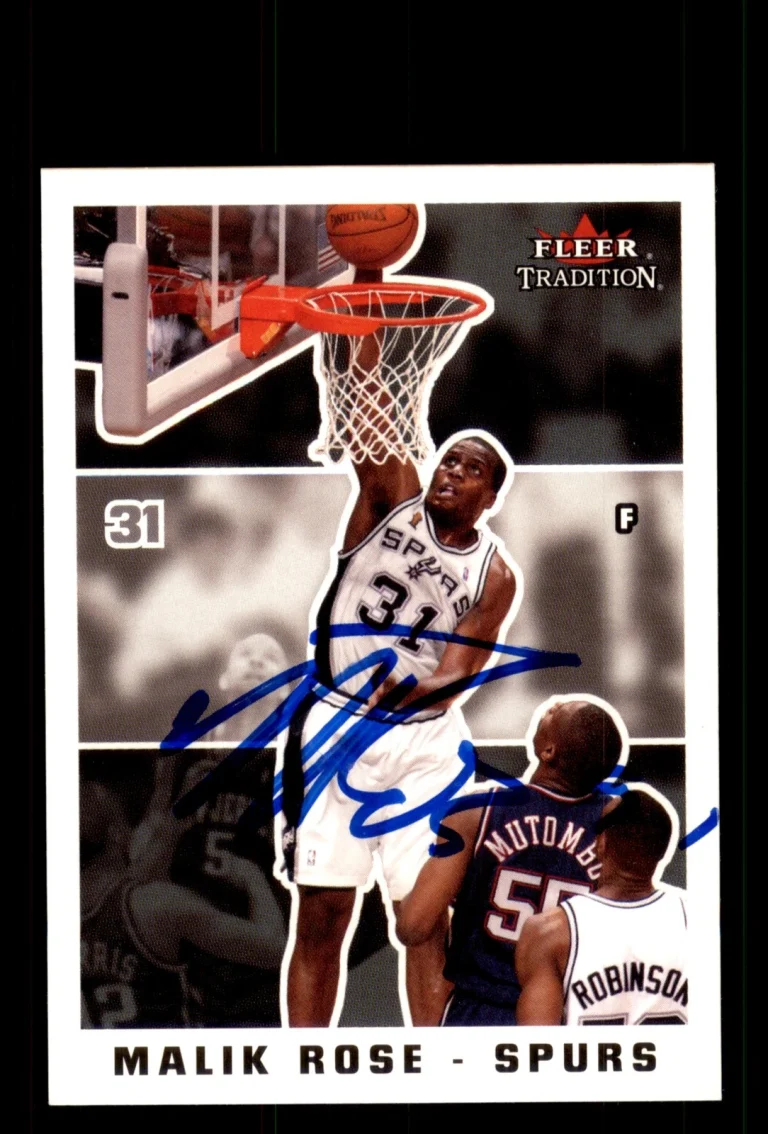 Signed Basketball Card Auto Malik Rose 2003-04 Fleer Tradition #113 Spurs
