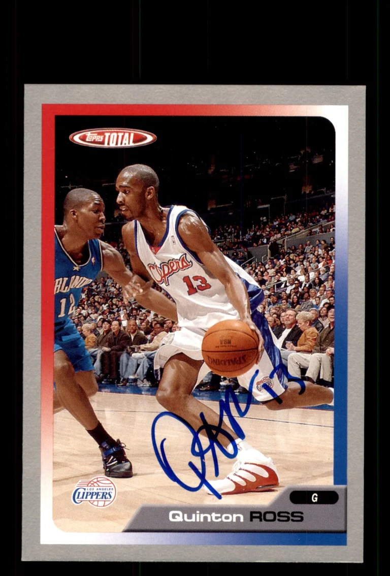 Signed Basketball Card Auto Quinton Ross 2005-06 Topps Total #205 Silver
