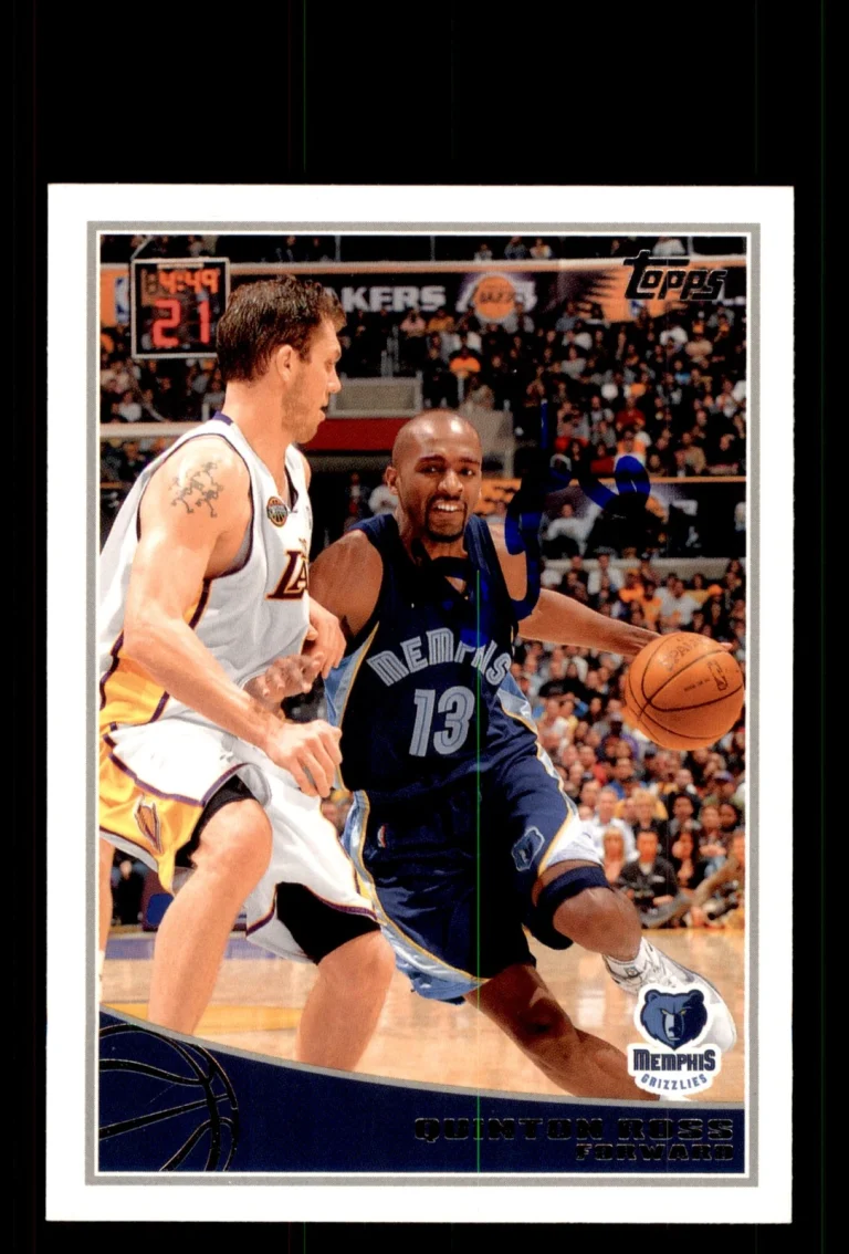 Signed Basketball Card Auto Quinton Ross 2009-10 Topps #142 Memphis Grizzlies