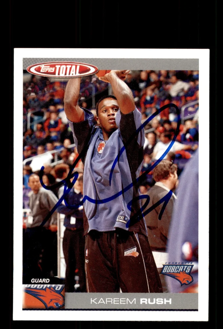 Signed Basketball Card Auto Kareem Rush 2004-05 Topps Total #109 Bobcats