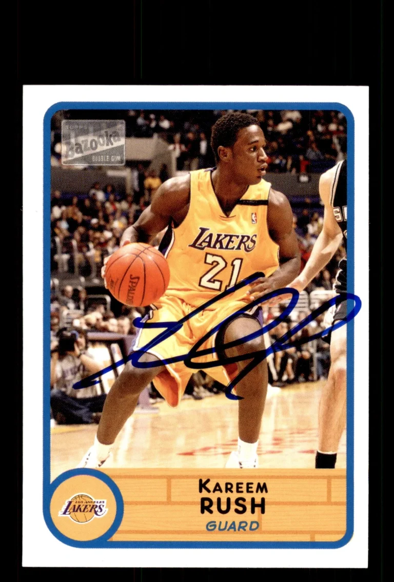 Signed Basketball Card Auto Kareem Rush 2003-04 Bazooka #96 Los Angeles Lakers