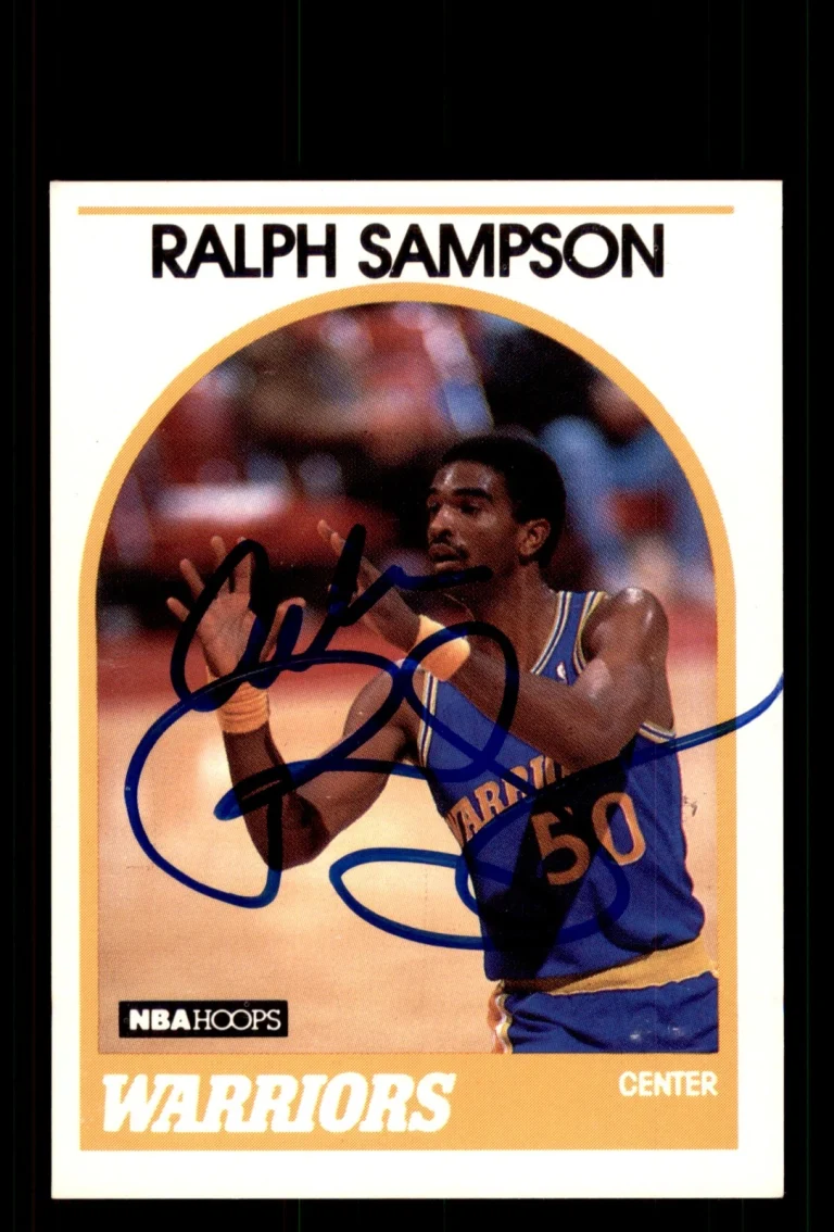 Signed Basketball Card Auto Ralph Sampson 1989-90 Hoops #39 Warriors