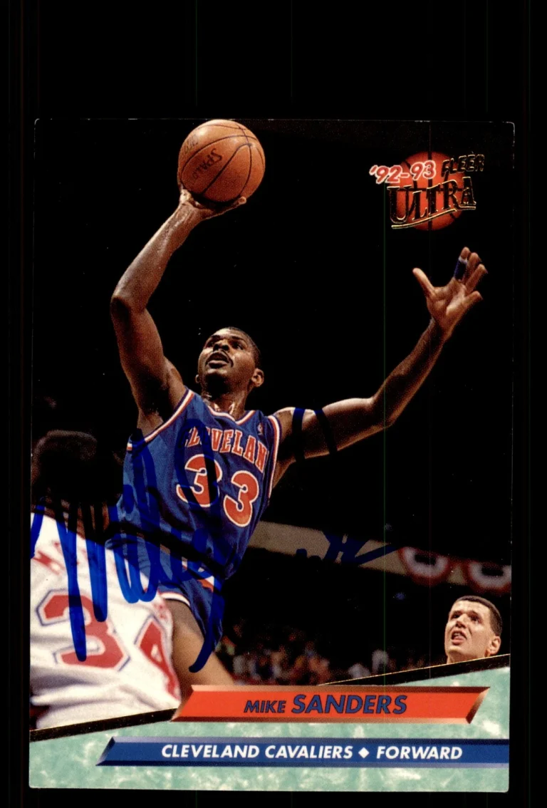 Signed Basketball Card Auto Mike Sanders 1992-93 Ultra #39 Cleveland Cavaliers