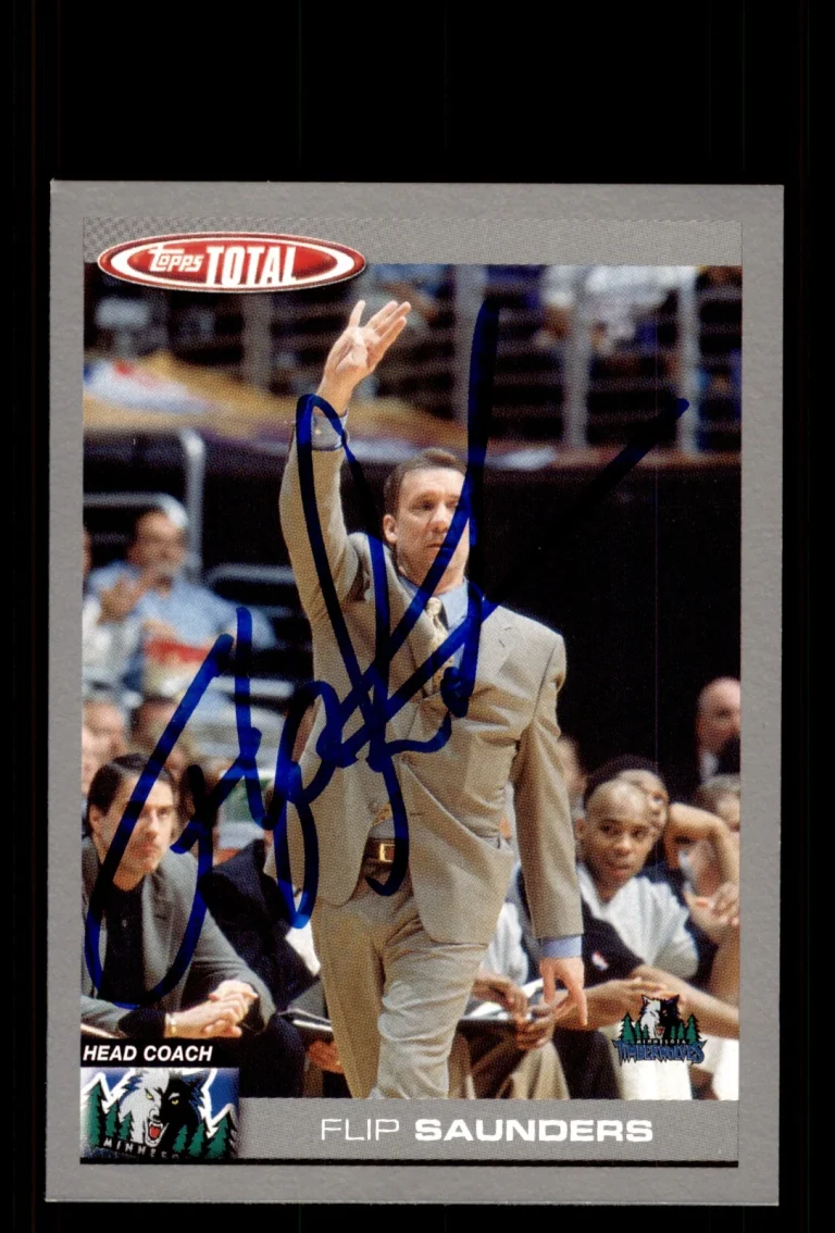 Signed Basketball Card Auto Flip Saunders 2004-05 Topps Total #393 Silver