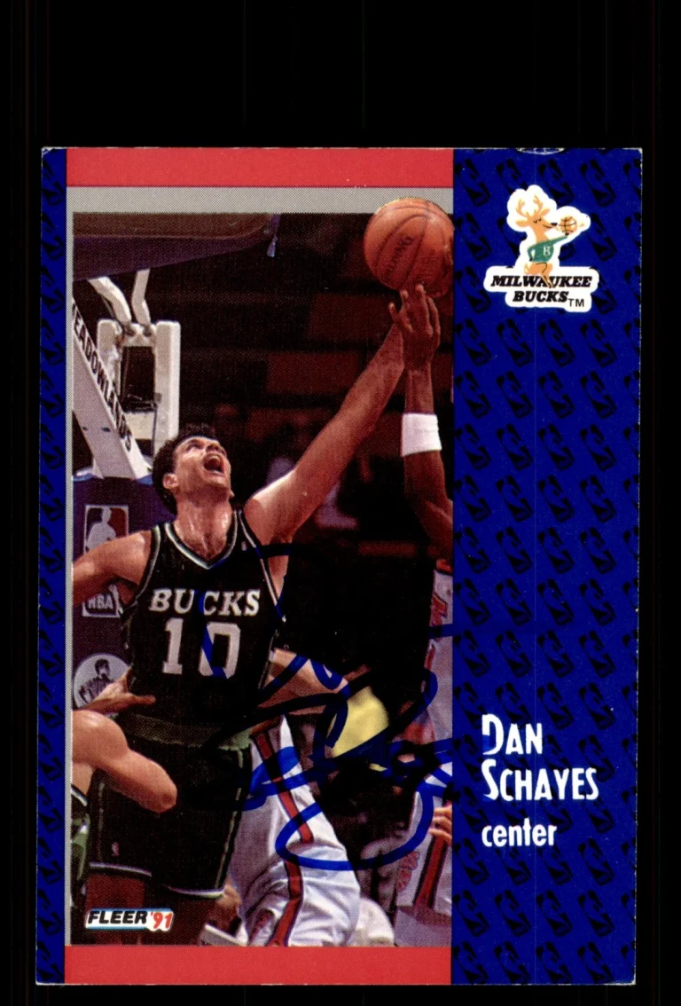 Signed Basketball Card Auto Dan Schayes 1991-92 Fleer #119 Milwaukee Bucks