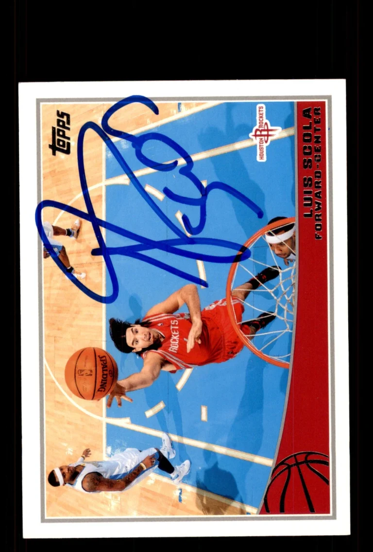 Signed Basketball Card Auto Luis Scola 2009-10 Topps #96 Houston Rockets