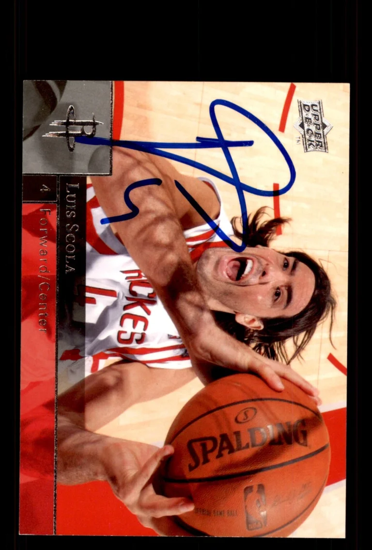 Signed Basketball Card Auto Luis Scola 2009-10 Upper Deck #60 Houston Rockets