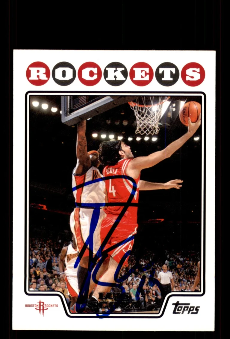 Signed Basketball Card Auto Luis Scola 2008-09 Topps #4 Houston Rockets