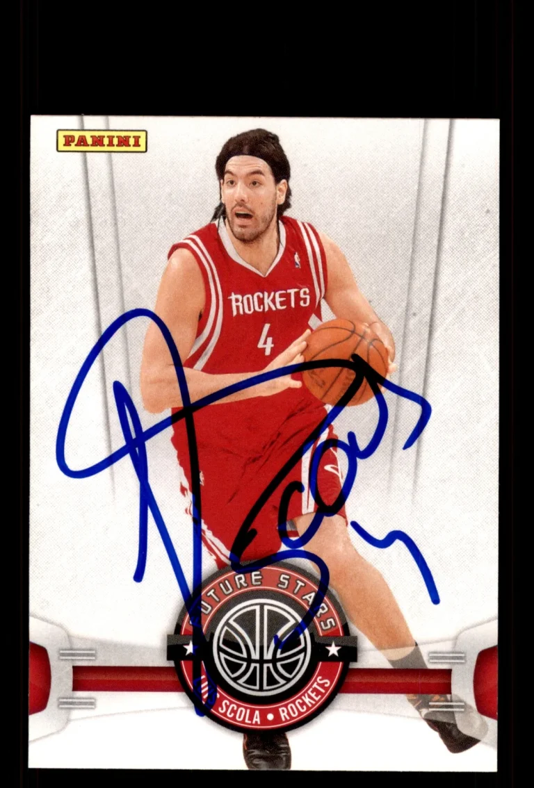 Signed Basketball Card Auto Luis Scola 2009-10 Panini #11 Houston Rockets