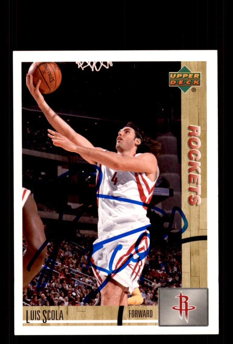 Signed Basketball Card Auto Luis Scola 2008-09 Upper Deck Lineage #173 Rockets