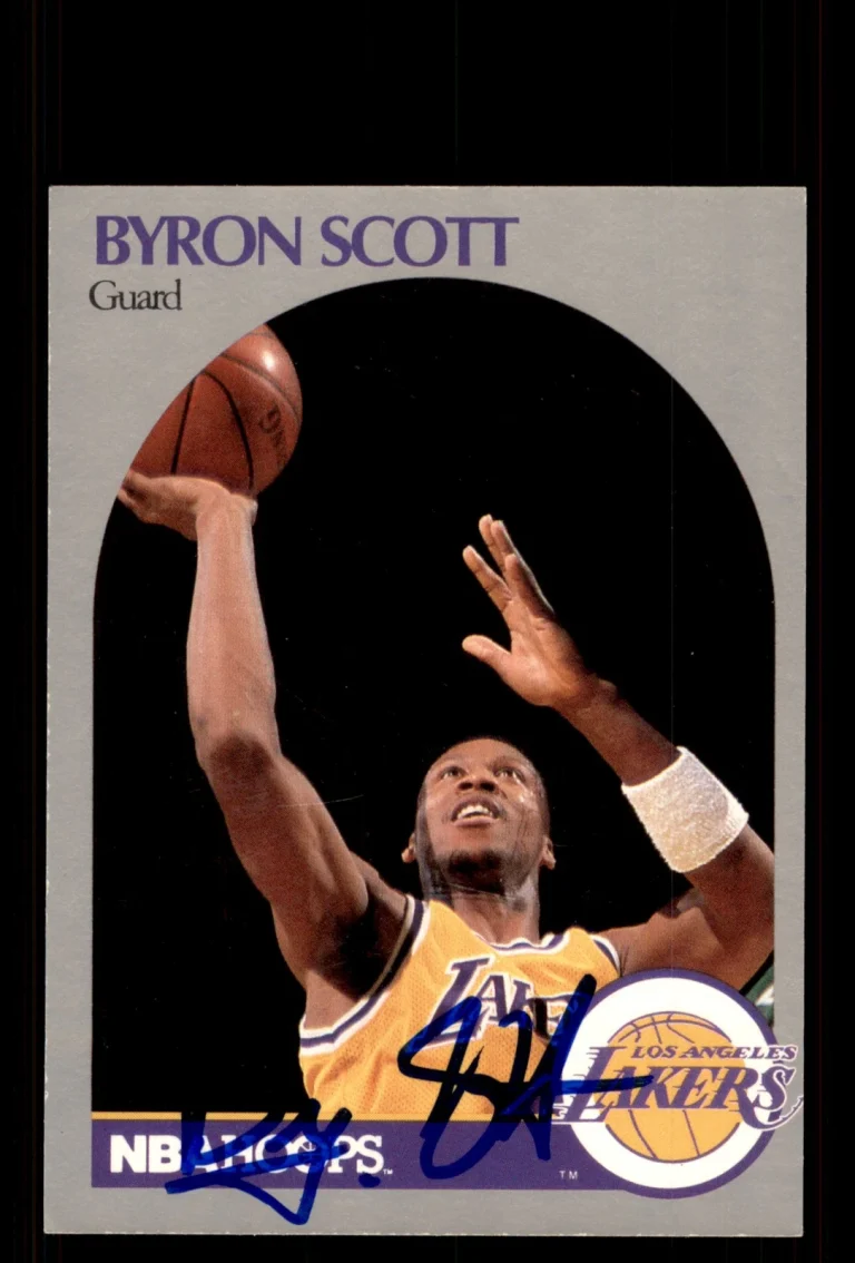 Signed Basketball Card Auto Byron Scott 1990-91 Hoops #159 Los Angeles Lakers