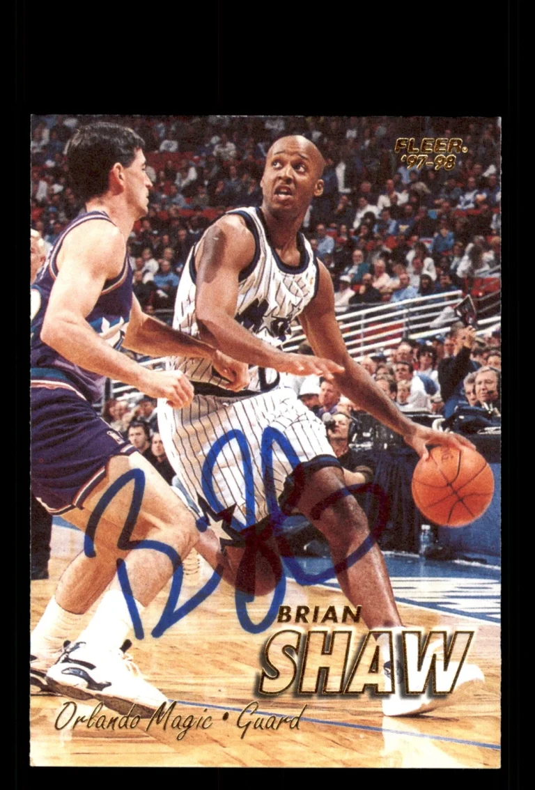Signed Basketball Card Auto Brian Shaw 1997-98 Fleer #82 Orlando Magic