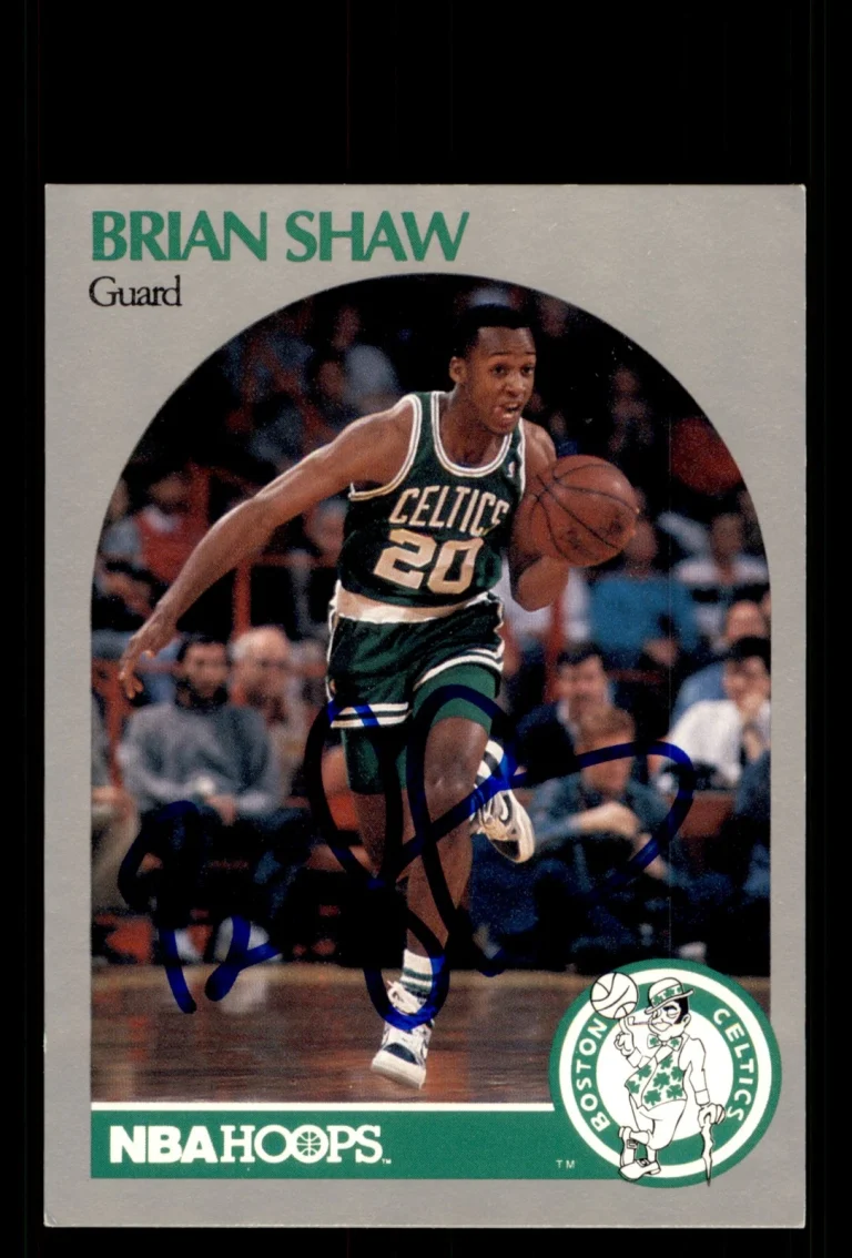 Signed Basketball Card Auto Brian Shaw 1990-91 Hoops #48 Boston Celtics