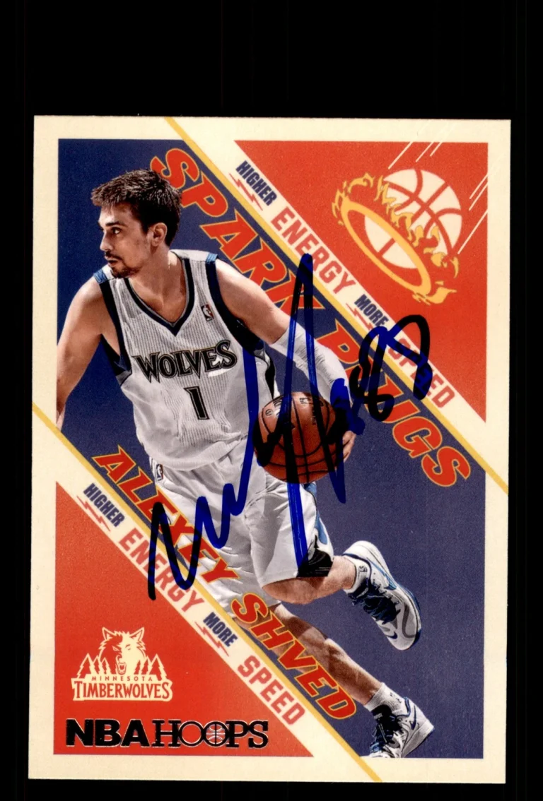 Signed Basketball Card Auto Alexey Shved 2013-14 Hoops #7 Timberwolves