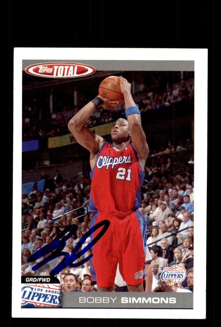 Signed Basketball Card Auto Bobby Simmons 2004-05 Topps Total #193 LA Clippers