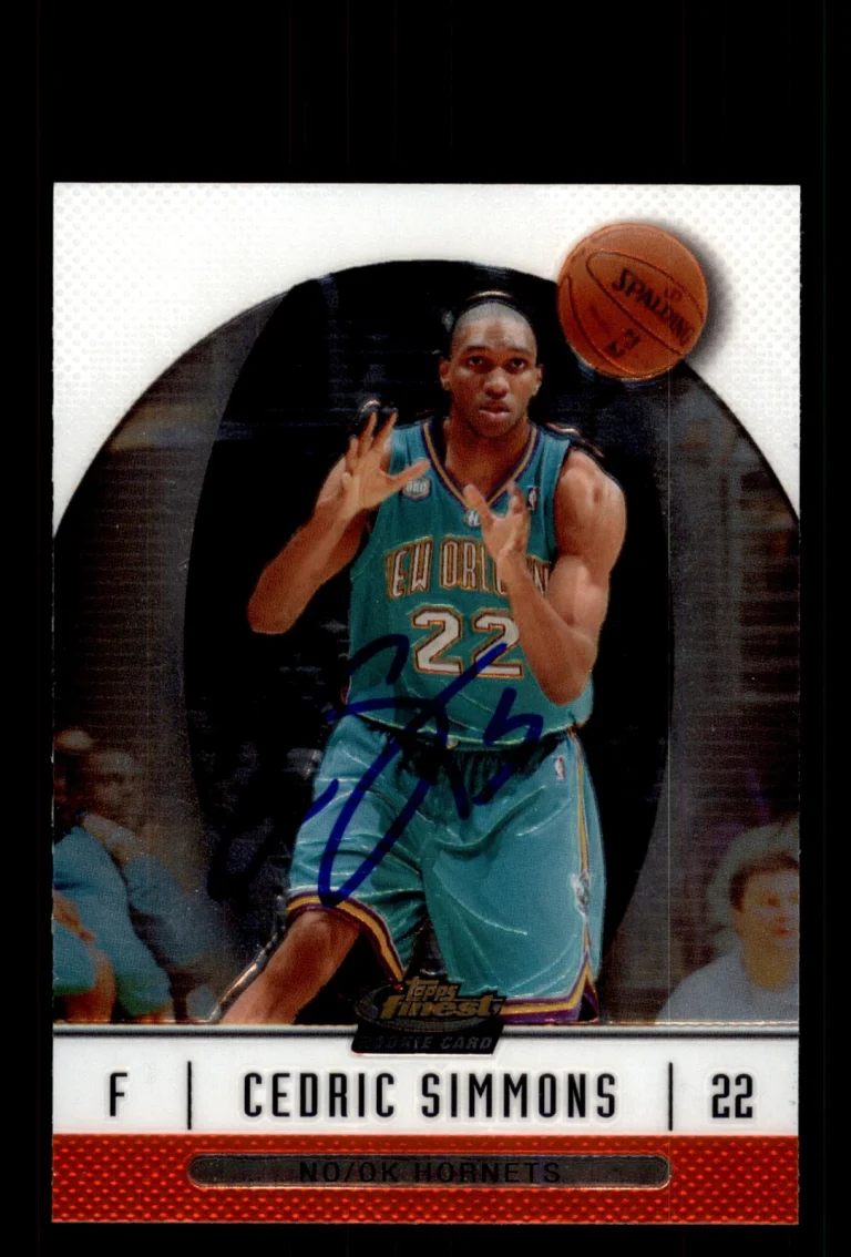 Signed Basketball Card Auto Cedric Simmons 2006-07 Topps Finest #69 Hornets