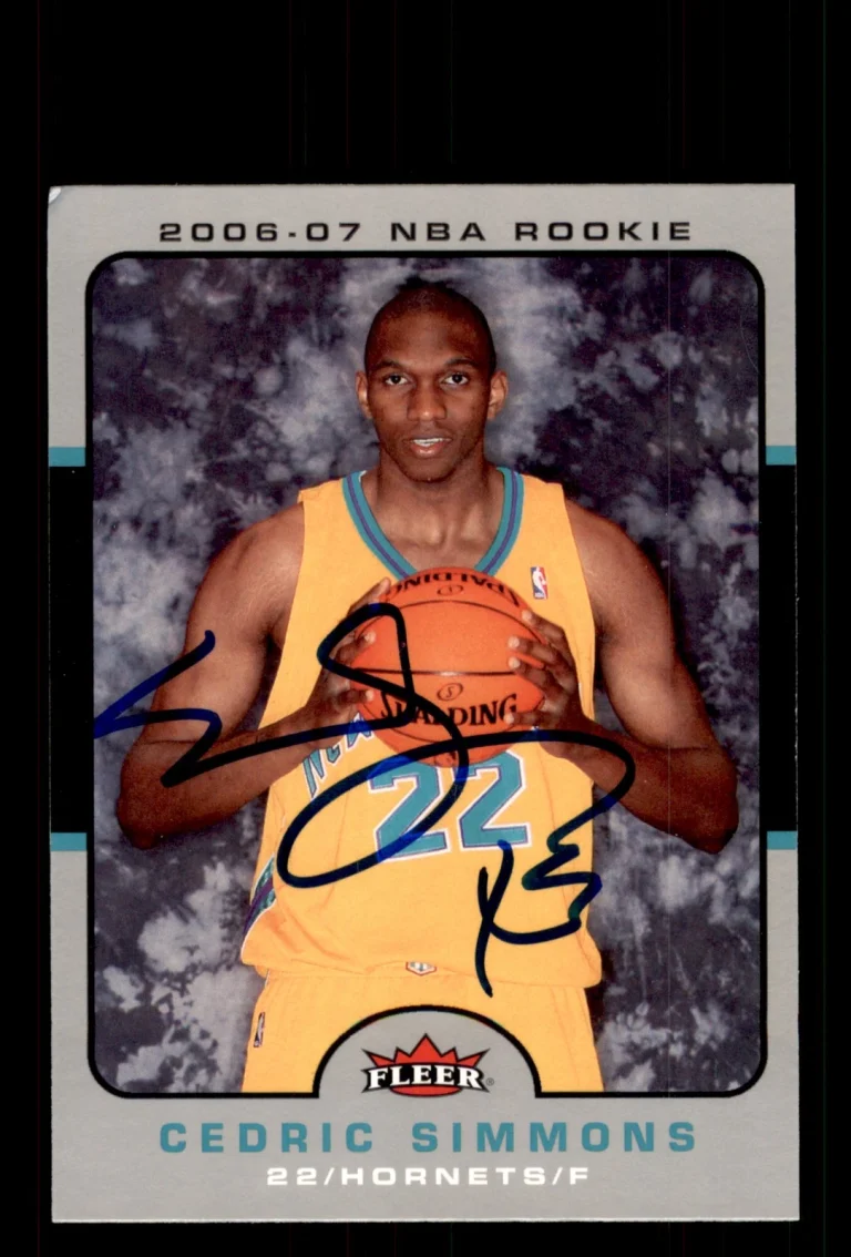 Signed Basketball Card Auto Cedric Simmons 2006-07 Fleer #218 Hornets