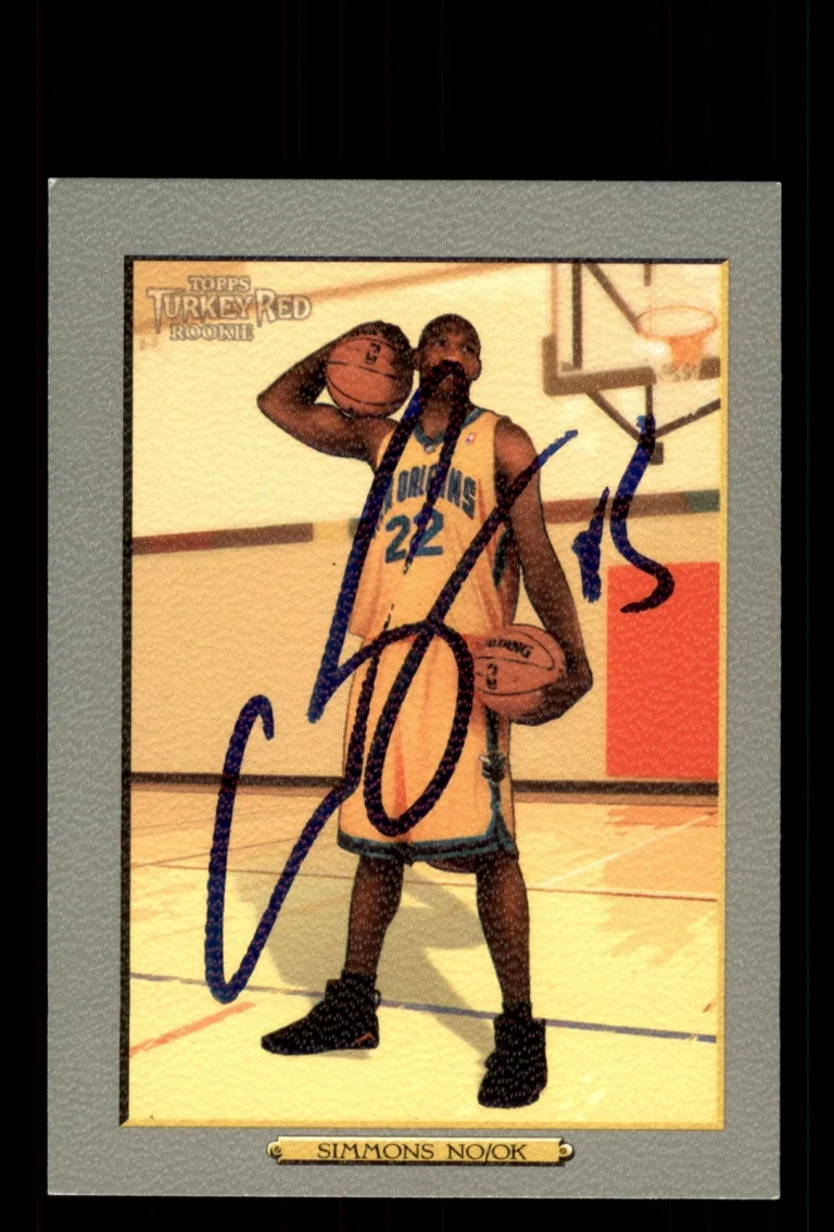Signed Basketball Card Auto Cedric Simmons 2006-07 Topps Turkey Red #198 Hornets