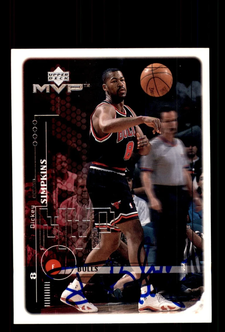Signed Basketball Card Auto Dickey Simpkins 1999-00 Upper Deck MVP #24 Bulls